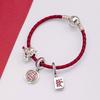 925 Silver Ins Niche Design Simple Girl Transfer Cow To Heaven Leather Rope Bracelet for Women
