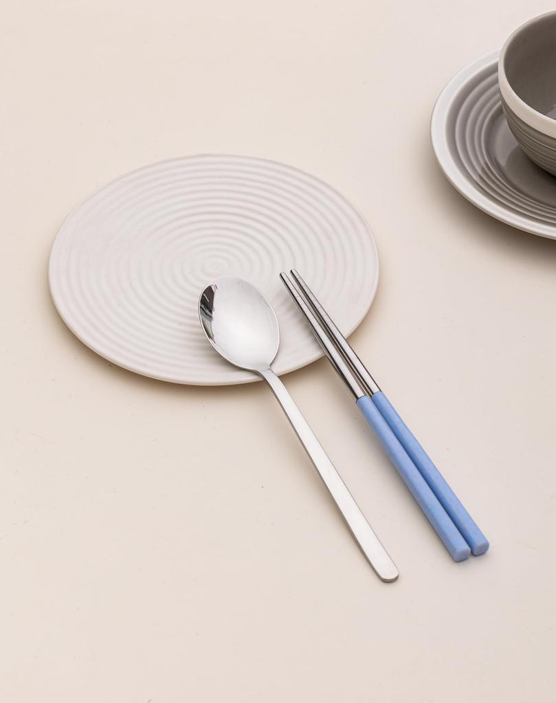 KASHIBAKER Chopsticks Set Spoon Combination Set 2 Pieces with Case Cutlery Set Lunch Box Easy To Carry Chopsticks Set for Kids and Adults Spoon and