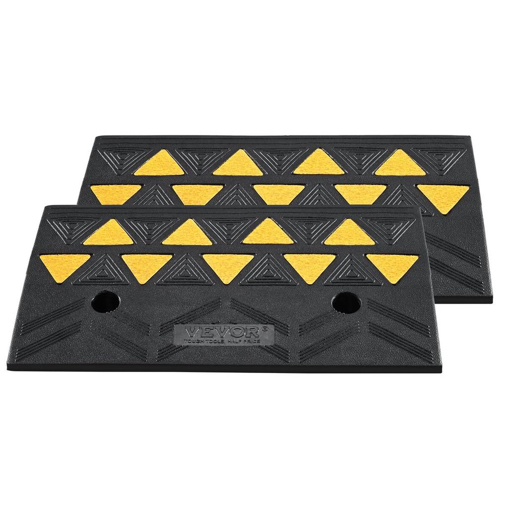 Rubber Curb Ramp Driveway Ramp for Curb 2 Pack 4.3" Rise 33069 lbs Load