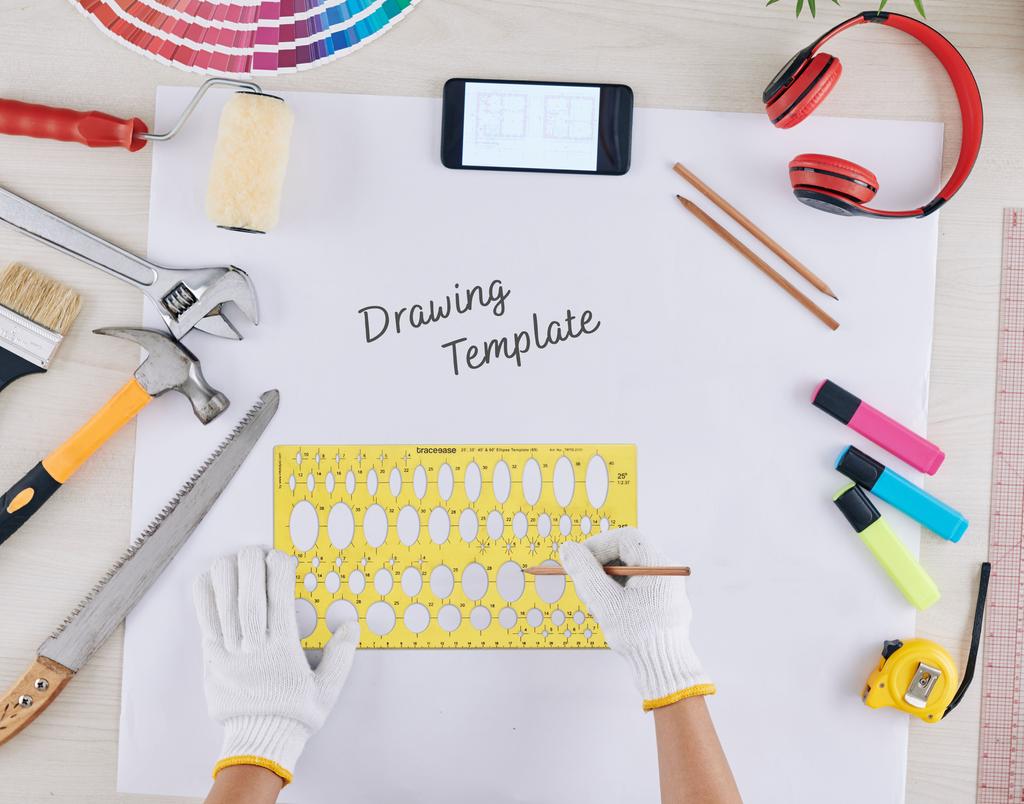 Traceease Геометрический чертежный шаблон эллипса трафарет для рисования, шаблон для проектирования измерительная линейка