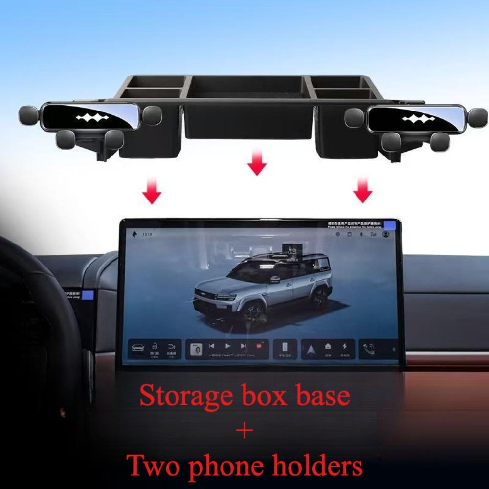 For BYD Ti 7 2025 2026 Car Navigation Holder Screen Fixed Storage Box Interior modify Accessories