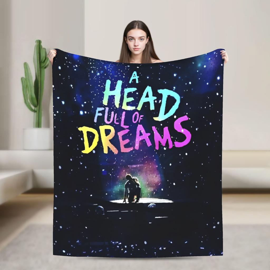 Coldplayed 2025 Tour Head Full of Dreams Print Blanket For Men Women Super Soft Cozy Throw Blankets for Living Room Multi-size