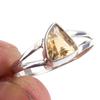 Natural Citrine Gemstone Handmade 925 Solid Sterling Silver Ring Size 9 n8Y55