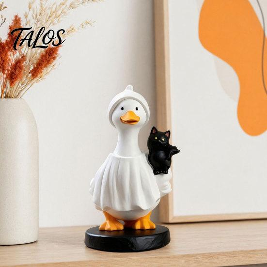 Фигурка гуся Talos на Хэллоуин, Смоляное украшение в виде шляпы ведьмы, Милая статуэтка призрака для стола, каминной полки, полки, Праздничное украшение