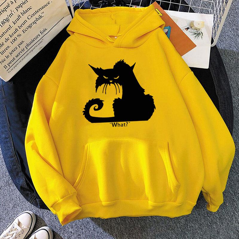 Кот Что? Толстовки с принтом Унисекс/Женские толстовки Повседневная толстовка с капюшоном Индивидуальный пуловер(Отправка в течение 48 часов)