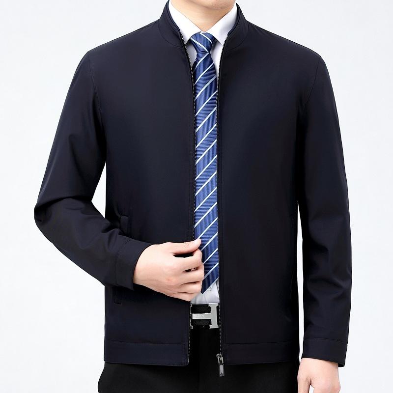 Куртка Мужская куртка Новая весна и осень воротник-стойка Деловой повседневный пиджак для папы среднего возраста Верх