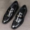 Fashion Luxury Designer Penny Loafter Alligator Pattern Business Shoes Men Formal Wedding Prom Dress Homecoming Sapatos Tenis Masculino