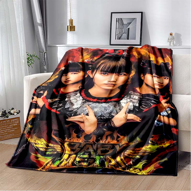 2026 New Babymetal Combination Printed Plush Soft Blanket Home Sofa Bed Warm Office Travel Picnic Flannel Blanket Bed Cover Gift