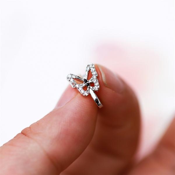 1 шт. Хрустальный бриллиант Имитация пирсинга Кольцо для носа Бабочка Клипса без пирсинга Кольцо для носа Зажимы для ушей Кафф Боди-украшение