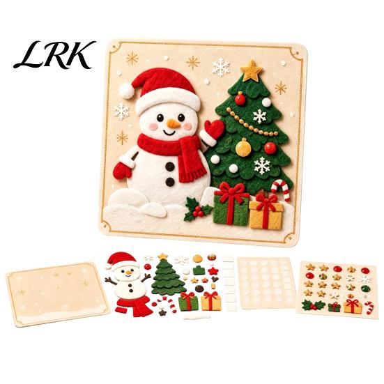 Художественный набор для создания объемных аппликаций из фетра DIY Рождественская Волшебная Наклейка-Арт для Детей, 3D Слоеный Санта и Елка Садовое Украшение Набор для Творчества, Без Грязи Отклеивание