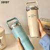 Женская термобутылка для воды с вакуумной изоляцией, большой емкости 30 унций, для горячих и холодных напитков, с крышкой-поилкой, портативная кружка-термос для путешествий