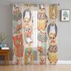 Owl Tulle Sheer Window Curtains For Living Room The Bedroom Modern Chiffon Voile Organza Curtains Decor Drapes