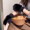 Warm Knitted Gloves Soft Plush Gloves Fashionable Half-Finger Gloves  Women