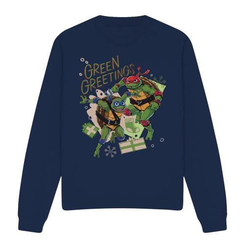 Черепашки-ниндзя-подростки-мутанты: Mutant Mayhem унисекс для взрослых рождественские поздравления свитшот Leonardo & Raphael