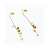 Boucles d'oreilles - LUXENTER - Fanim - Argent 925 - Or jaune 18K - Perle blanche