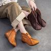 Genuine Leather Women's Shoes Flat Bottomed Comfortable Retro Short Boots