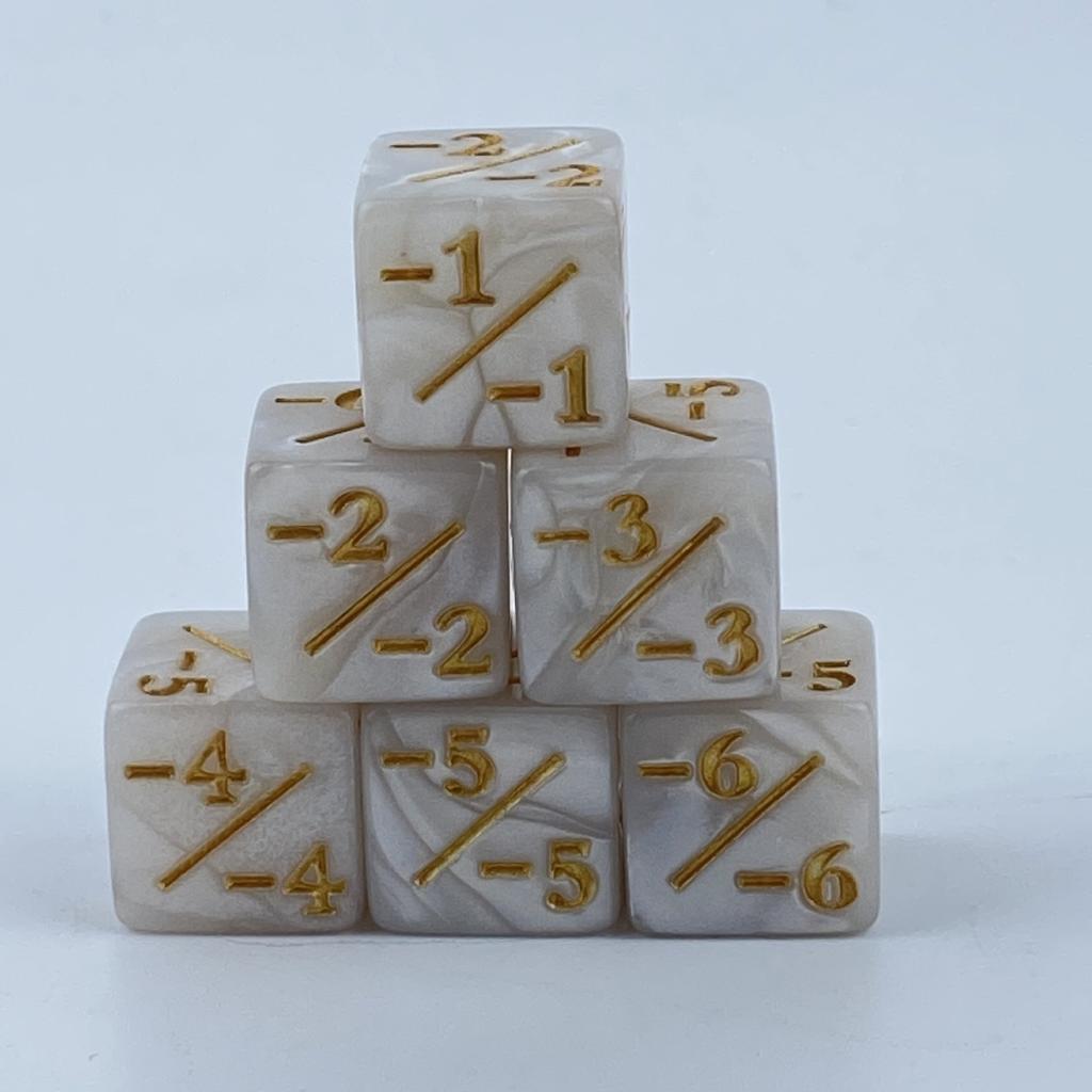 10 шт. 16 мм 6-гранных кубиков-счетчиков +1/-1, детская игрушка, кубики для счета для MTG Magic The Gathering, жетон для карточной игры и кубики лояльности