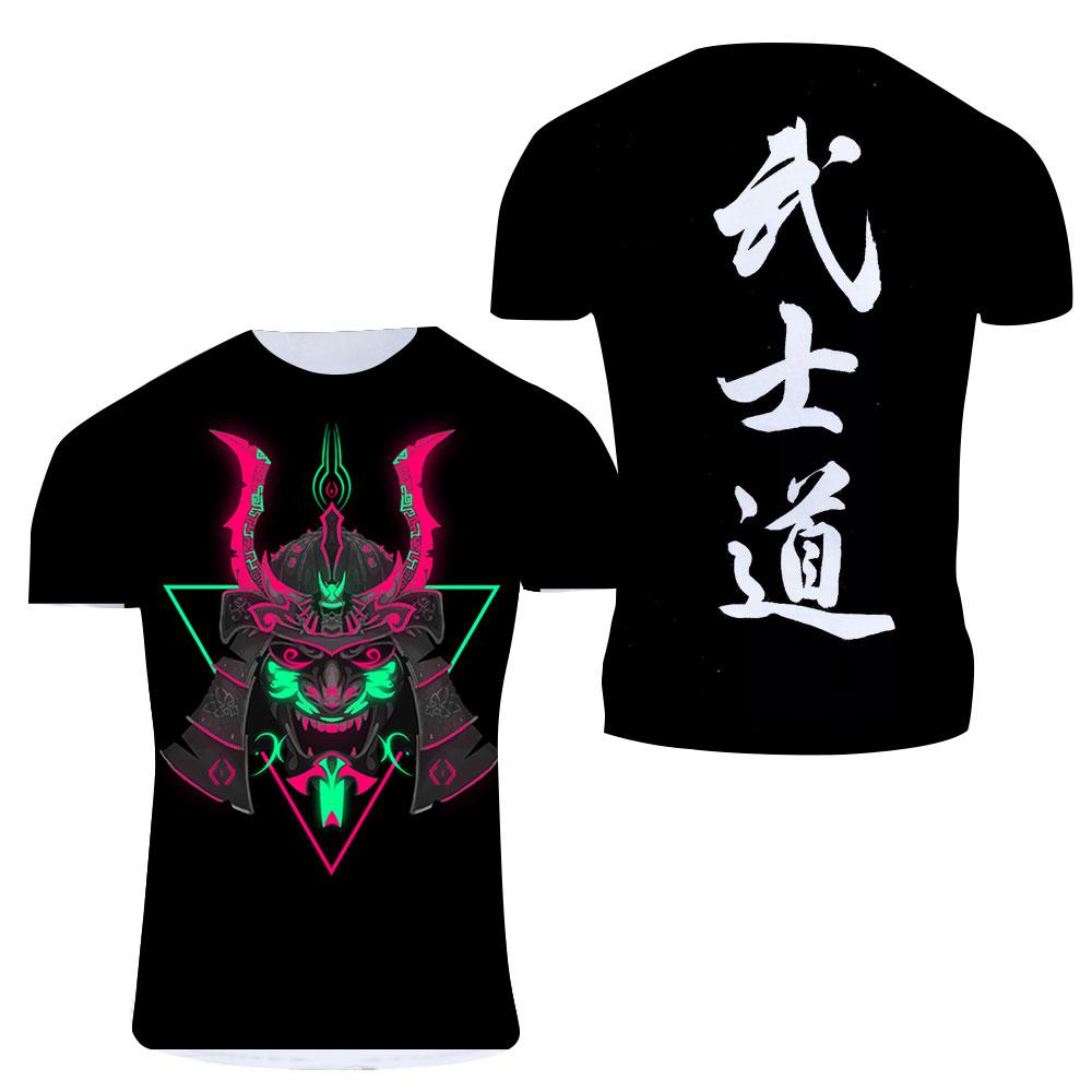 Эксклюзивный дизайн, крутая футболка Bushido, летняя модная мужская повседневная уличная одежда с рисунком японского самурая, футболки