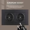 EU Standard USB Socket TypeC Charging Port Outlet,France with Socket with Switch, 16A Double  Frame Wall USB Power AC 110-250V