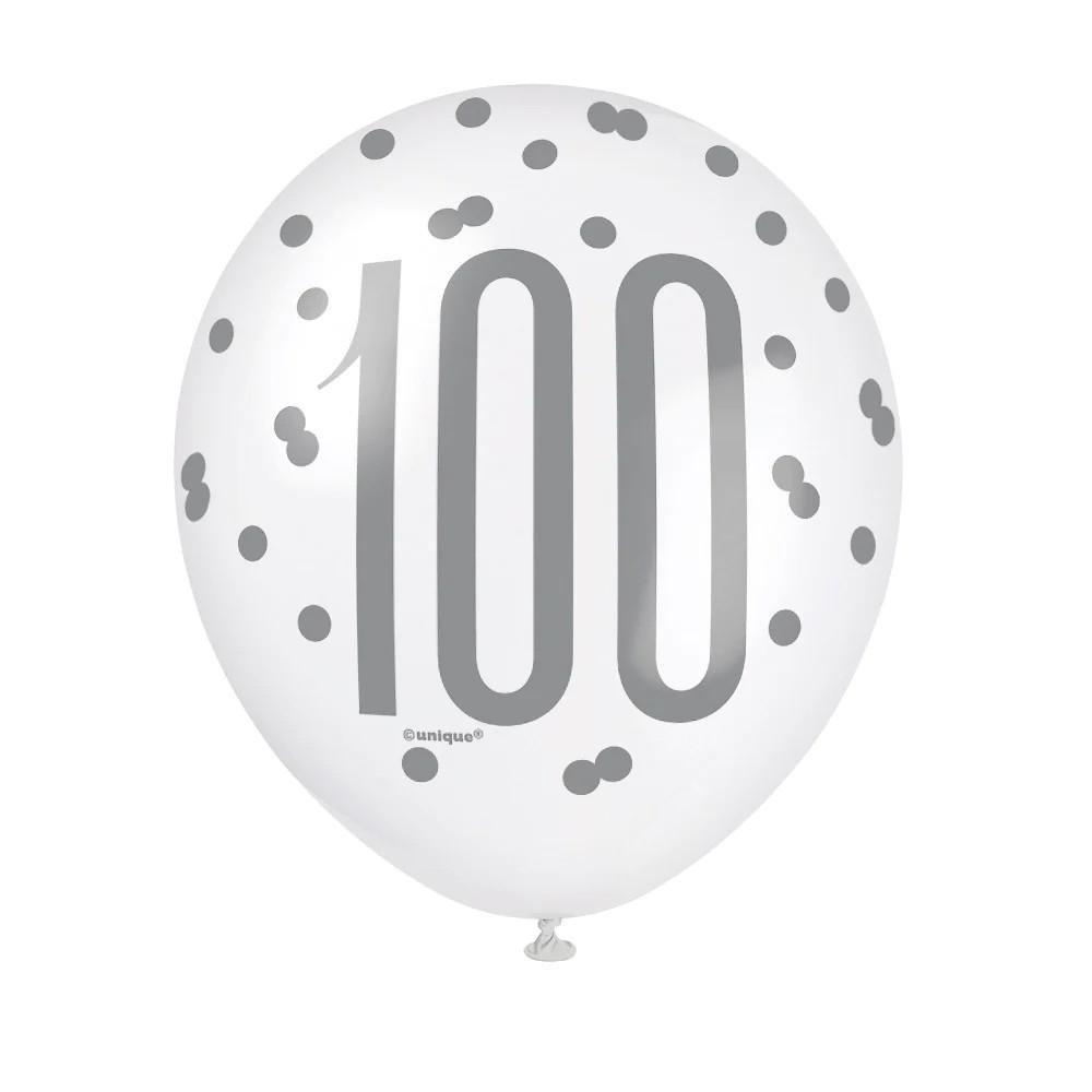Unique Party Воздушные шары из латекса Glitz Age 100 (Пакет из 30)