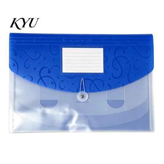 Student File Holder Expandable Document Folder with Label Slot, Layered Design Waterproof PP Envelope, Secure Rope Closure Organizer for Office