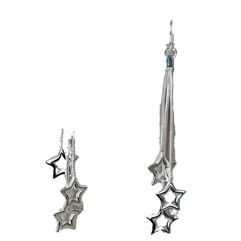 Длинные серьги из филигранного серебра в форме звезды для женщин от West Lake Beauty