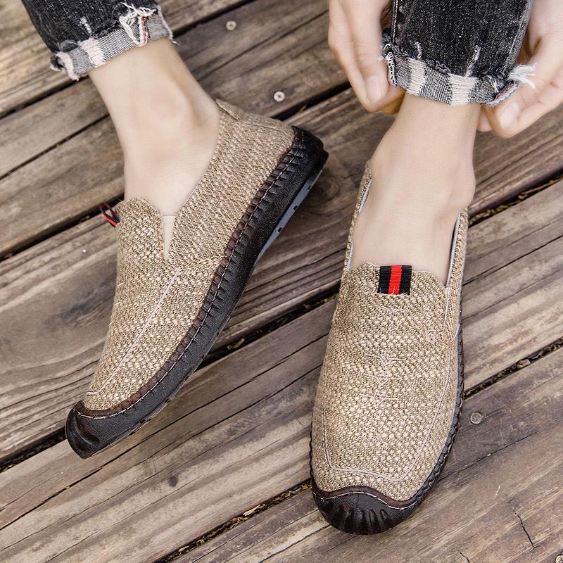 Мужские туфли с одной педалью, ленивые туфли Doudou, весенние и летние, модные, дышащие, туфли на плоской подошве для мужчин среднего и пожилого возраста, удобные туфли для пап