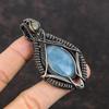 Aquamarine Pendant Copper Wire Wrapped Pendant Labradorite Pendant Copper Jewelry Gift For Mother Wrapped Gemstone Pendant Handmade Pendant