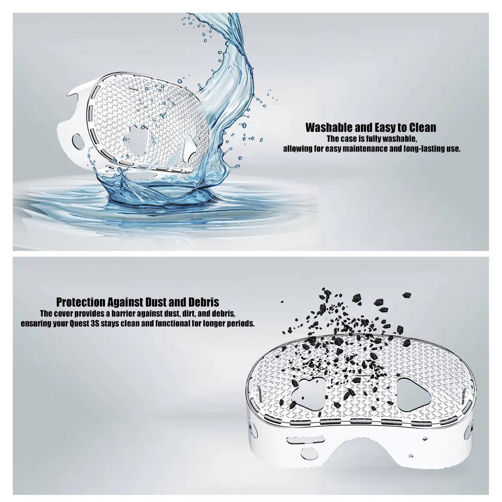 Защитный чехол для головы Meta Quest 3S, кристальный чехол для хоста Q3S, крышки для линз, VR-аксессуары