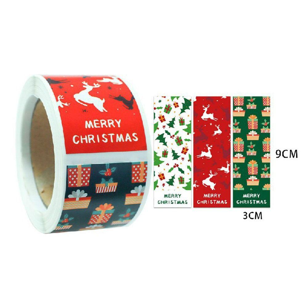 Wrapping Happy New Year Merry Christmas Stickers Santa Claus Snowman Sealing Labels Greeting Tags