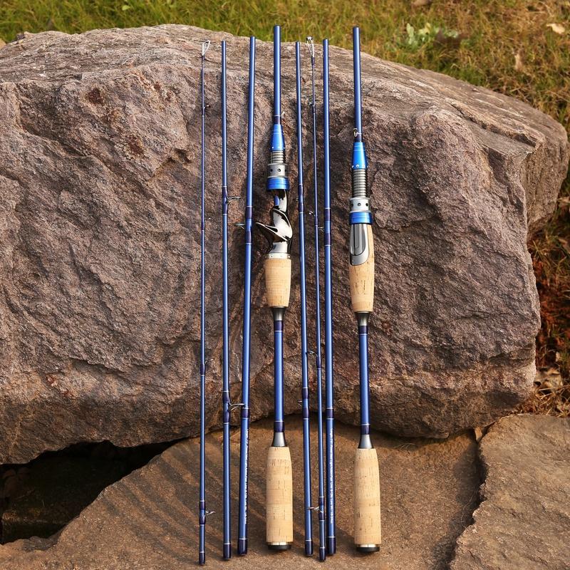 Удочка Sougayilang, 4 секции, удочка из углеродного волокна, спиннинговая / литая удочка, рыболовные снасти