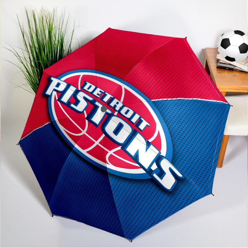 Detroit-Pistons Logo Umbrella 8-Frame for Travel, Camping, Casual Lightweight Portable Umbrella, Essential for Every Family Holidays Gift