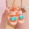 Сандалии для девочек Летние пляжные нескользящие модные сандалии и тапочки с бантом на толстой подошве