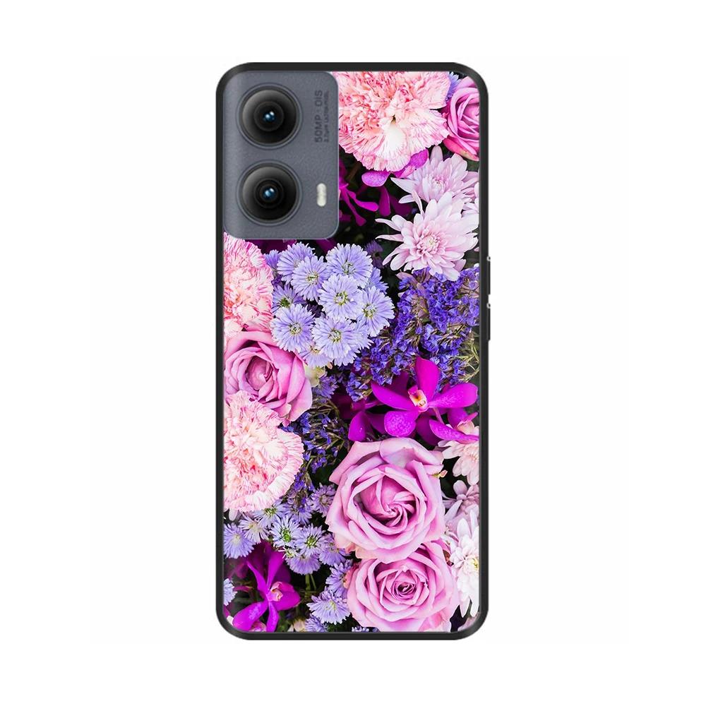 Силиконовый чехол для Motorola Edge 2024 Чехол Милый Мультяшный Мягкий ТПУ Черная Крышка для Moto Edge 2024 6.6" Ударопрочный Fundas Capa