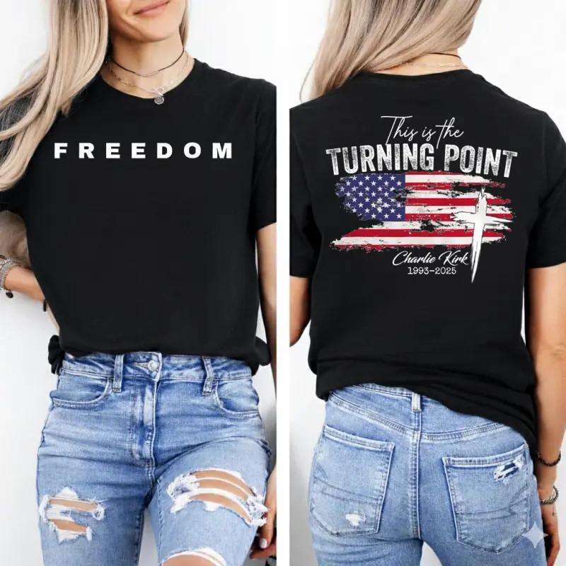 Turning Point USA , Футболка Свободный Консерватор, Чарли Кирк Футболка с принтом с двух сторон Унисекс