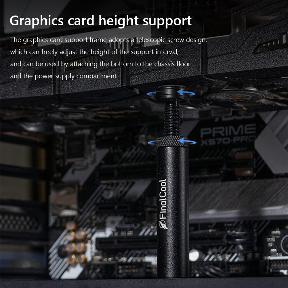 Поддержка кронштейна для видеокарты GPU Вертикальная телескопическая вращающаяся держатель для провисания видеокарты Кронштейн из алюминиевого сплава для корпуса настольного ПК