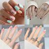 24 шт./кор., быстрые ногти, различные бабочки, 3D цветы, простые наклейки для дизайна ногтей, носимые DIY, готовые накладные ногти