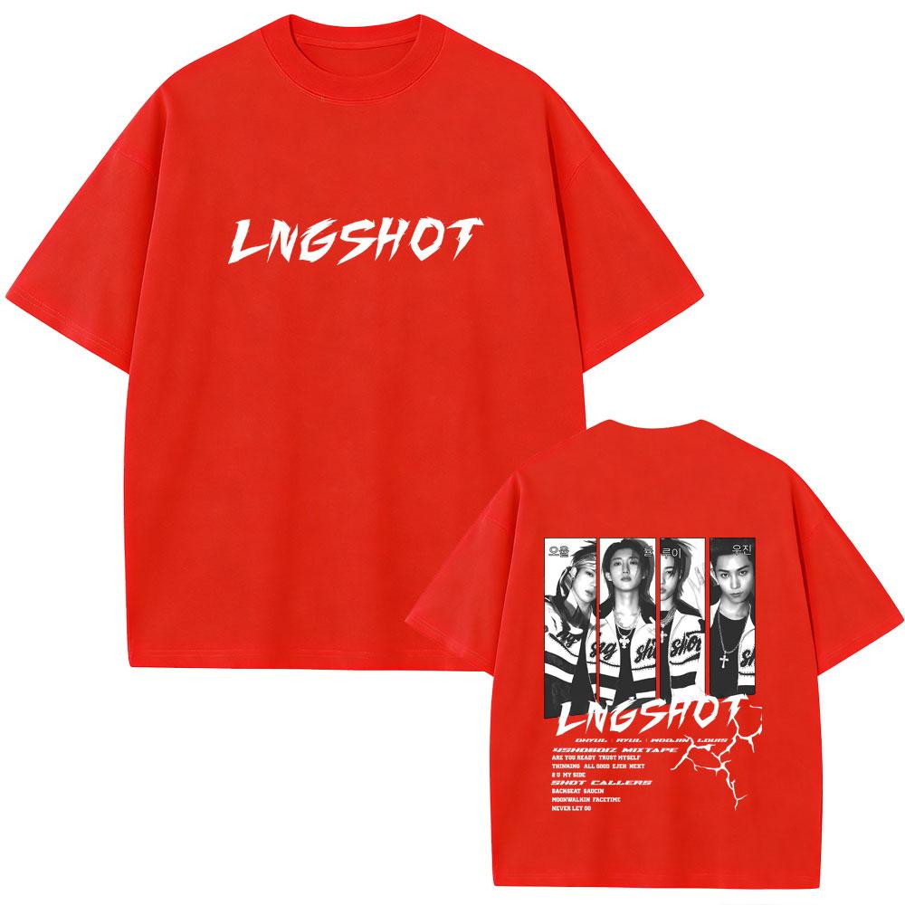 Корейская группа Lngshot 4SHOBOIZ МИКСТЕЙП Shot Callers Футболка Унисекс Женская K-pop Мода Уличная одежда Унисекс Повседневная Мягкие хлопковые футболки