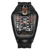 Mens Fashion Quartz Watch With Engine Decor Design 46mm Round Alloy Case Silicone Strap Mineral Glass