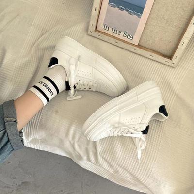 2025 Весна Осень Новые Женские Белые Туфли Удобные Повседневные Туфли На Шнуровке Платформы Кроссовки Нескользящая Вулканизированная Обувь