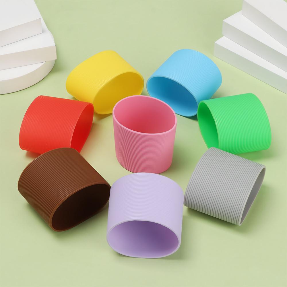 Table Mats Durable Water Cup Coasters Insulation Cup Cover Silicone Cup Sleeve Bottle Sleeves