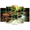 Five Piece Picture Canvas Print Deer Creek Forest