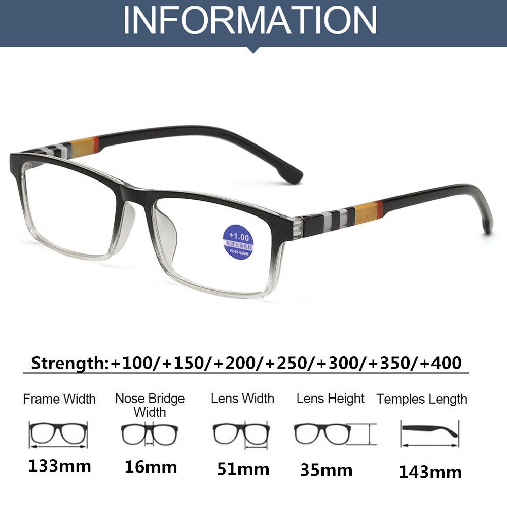 Elegant Portable Eye Protection Ultra Light Frame Reading Glasses Anti-Blue Light Eyeglasses