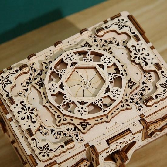 3D Three-dimensional Puzzle Antique Storage Box Wooden Puzzle Improve Concentration DIY Puzzle Model, Korean Popular Puzzles