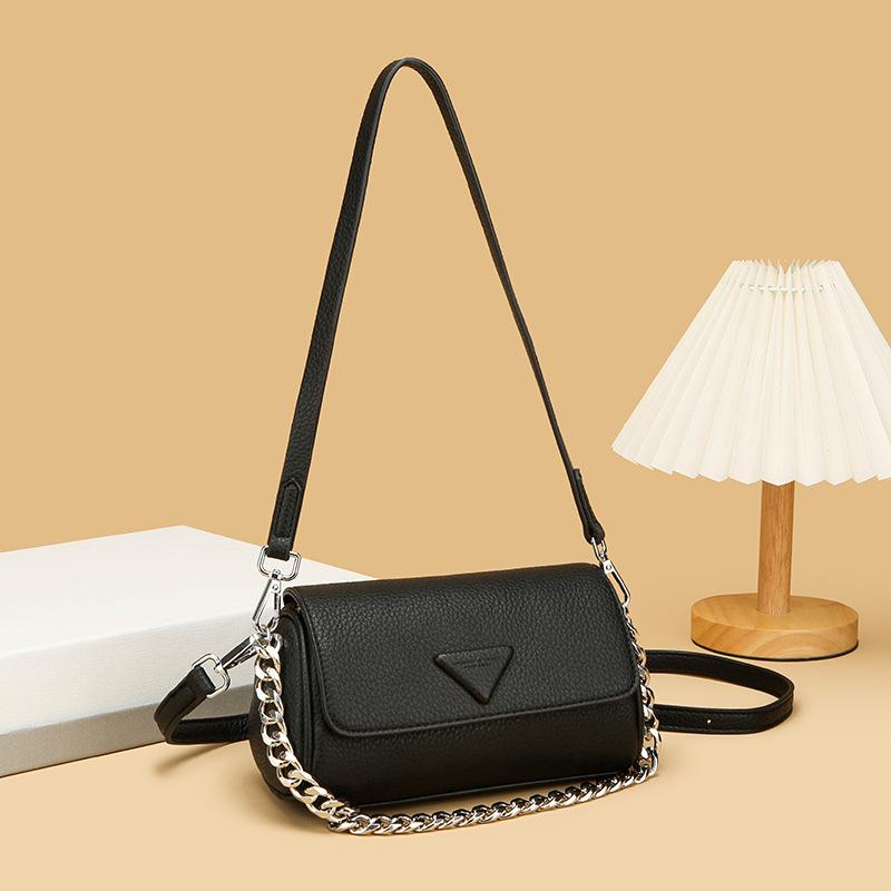 Retro Texture Bag Women'S Fashion Cylinder Pillow Bag Solid Color Shoulder Oblique Span Bag
