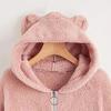 Women Coat Long Sleeves Ears Decor Loose Hooded Zipper Fit Fuzzy Coldproof Autumn Winter Thermal
