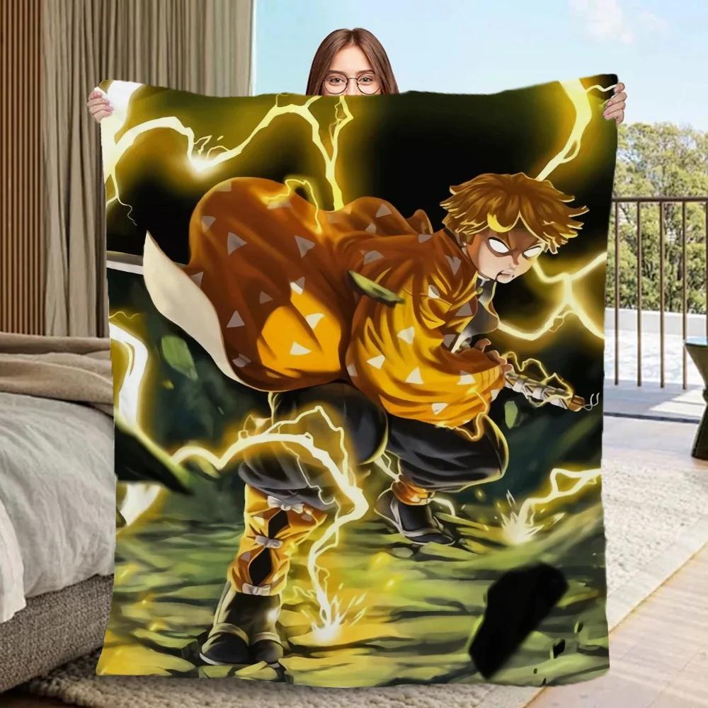 Плед для дивана Роскошные пледы с персонажами D-Demon Slayer Пушистый клетчатый Большой плед Кинг-сайз Кобья Домашний интерьер