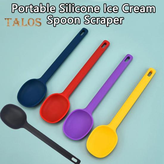 Кухонная ложка с антипригарным покрытием, универсальный прочный силиконовый половник для супа-мороженого, ложка для ежедневного использования