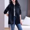 Черная кожаная куртка-рубашка женская весенне-осенняя средней длины весенне-осенняя новая ретро маленькая красивая одежда в стиле локомотив