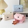 Cotton Bow Quilted Lipstick Storage Bag Women's Cosmetics Storage Bag Earphones Data Cable Wallet